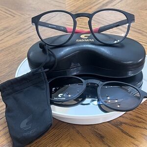 Carrera 2 in 1 Black and Red Eyeglasses with Polarized Lenses